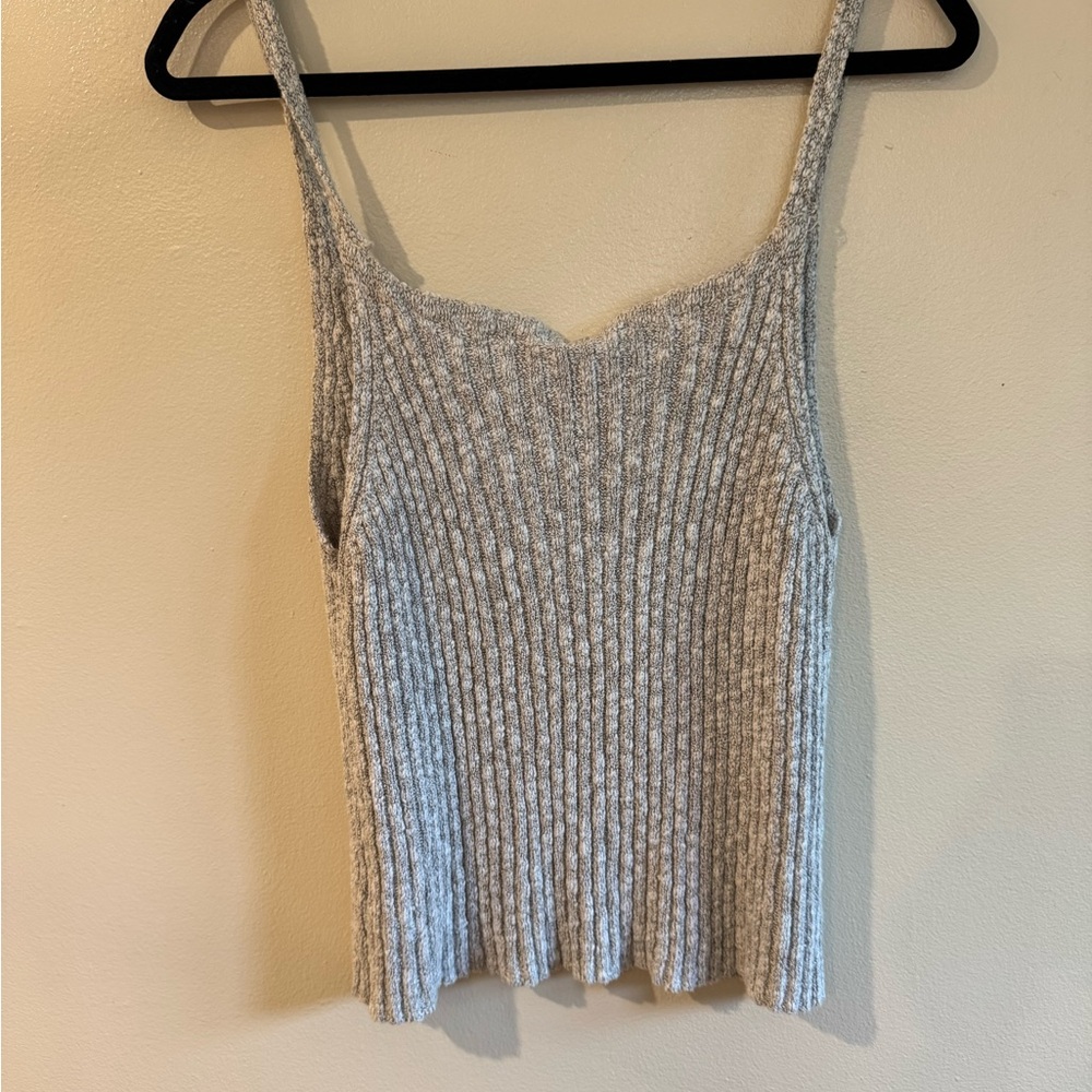 Free People Gray Ribbed Knit Tank Top - Picture 2 of 3